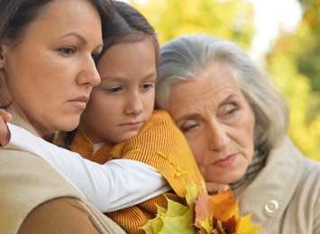 family multi generations women sad familial pulmonary fibrosis