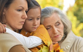 family multi generations women sad familial pulmonary fibrosis