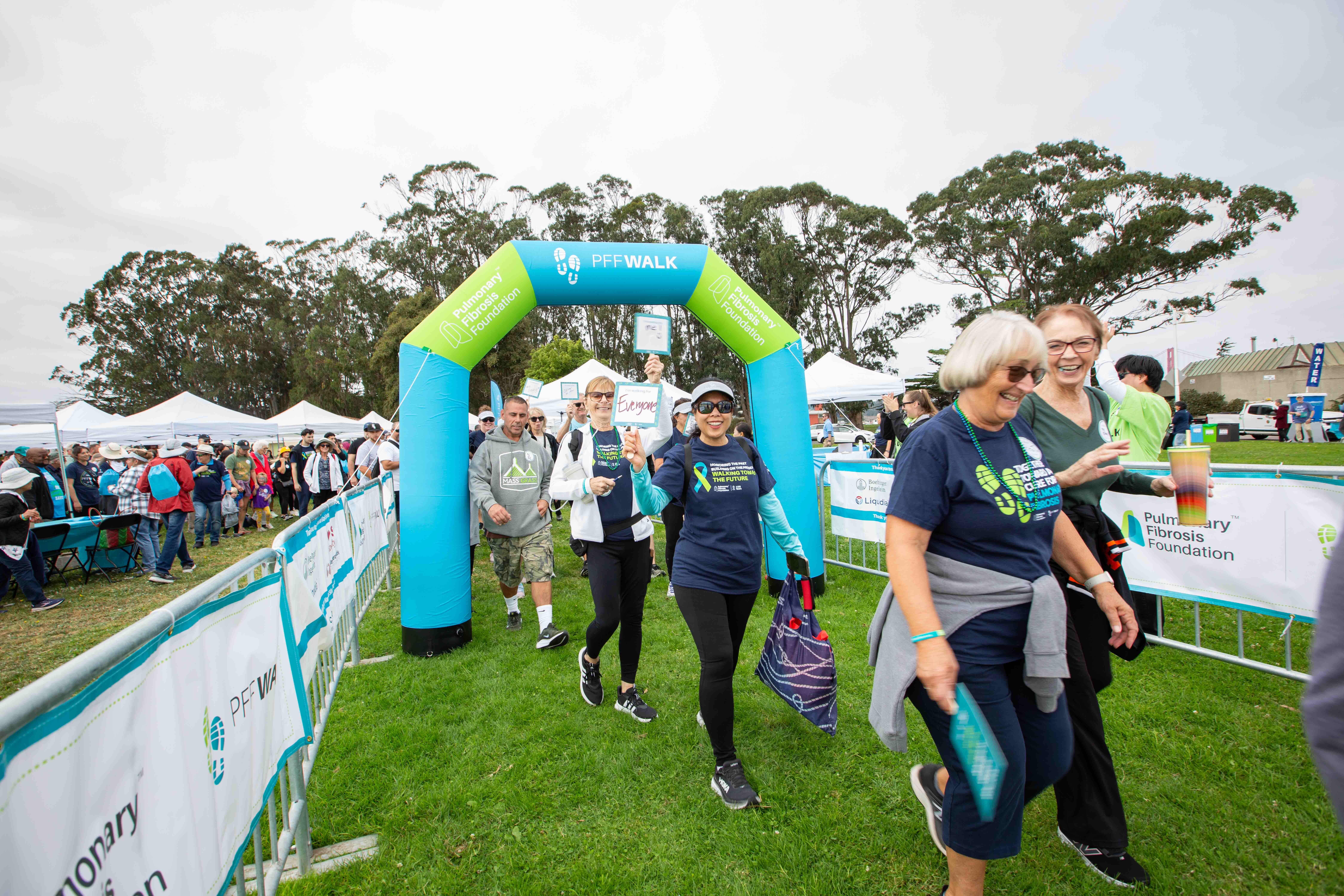 group of walkers walking at PFF walk