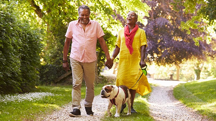 couple-walking-with-dog